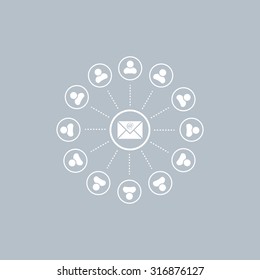 e-mail internet icon, vector illustration
