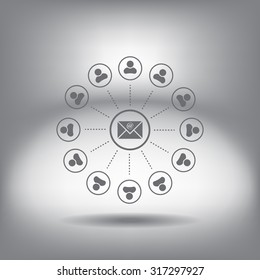 e-mail internet icon, vector illustration