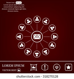 e-mail internet icon, vector illustration