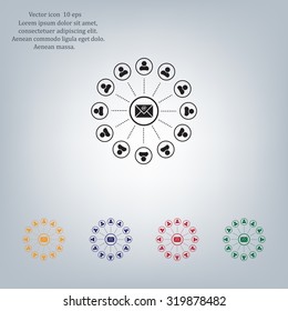 e-mail internet icon, vector illustration