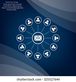 e-mail internet icon, vector illustration