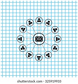 e-mail internet icon, vector illustration