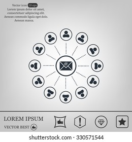 e-mail internet icon, vector illustration