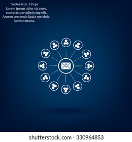 e-mail internet icon, vector illustration
