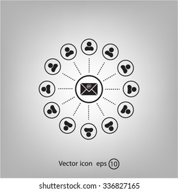 e-mail internet icon, vector illustration
