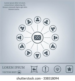 e-mail internet icon, vector illustration