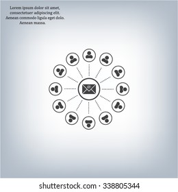 e-mail internet icon, vector illustration