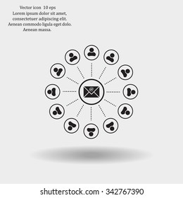 e-mail internet icon, vector illustration