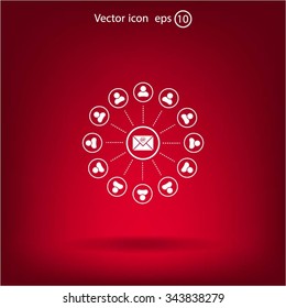 e-mail internet icon, vector illustration