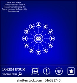 e-mail internet icon, vector illustration