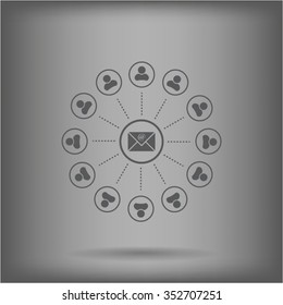 e-mail internet icon, vector illustration