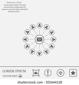 e-mail internet icon, vector illustration