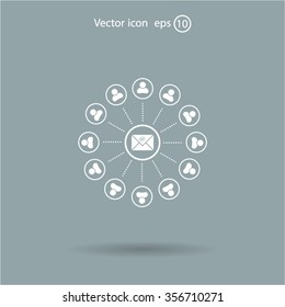 e-mail internet icon, vector illustration