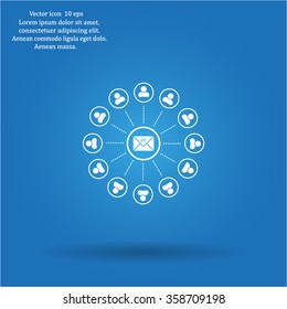 e-mail internet icon, vector illustration