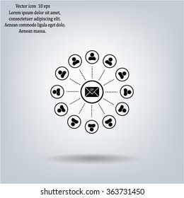 e-mail internet icon, vector illustration