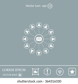 e-mail internet icon, vector illustration