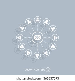 e-mail internet icon, vector illustration