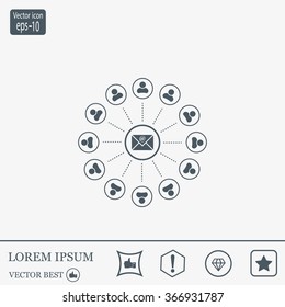 e-mail internet icon, vector illustration