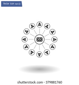 e-mail internet icon, vector illustration