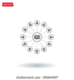 e-mail internet icon, vector illustration
