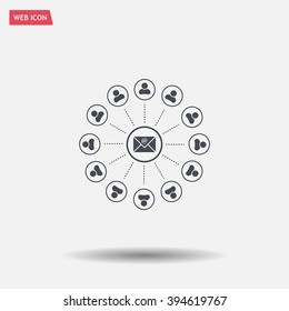 e-mail internet icon, vector illustration