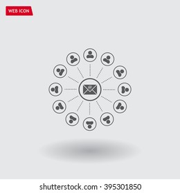 e-mail internet icon, vector illustration