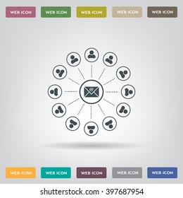 e-mail internet icon, vector illustration