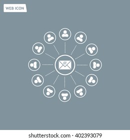 e-mail internet icon, vector illustration