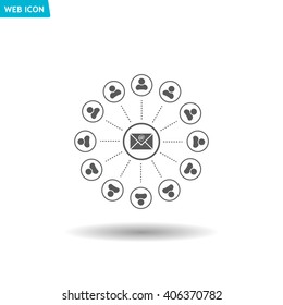 e-mail internet icon, vector illustration