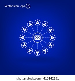 e-mail internet icon, vector illustration