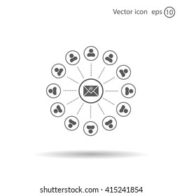 e-mail internet icon, vector illustration