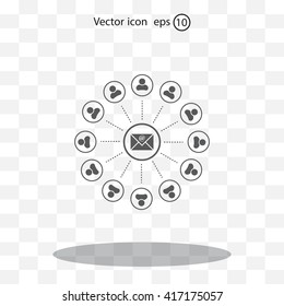 e-mail internet icon, vector illustration