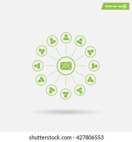 e-mail internet icon, vector illustration