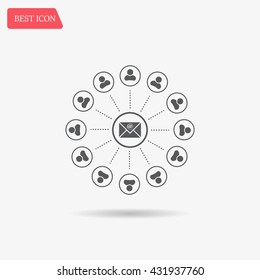 e-mail internet icon, vector illustration