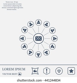 e-mail internet icon, vector illustration