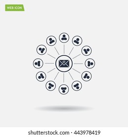 e-mail internet icon, vector illustration