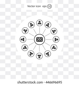 e-mail internet icon, vector illustration