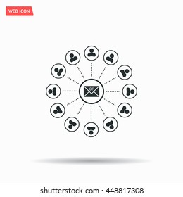 e-mail internet icon, vector illustration