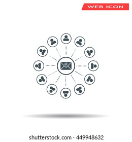 e-mail internet icon, vector illustration