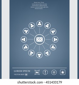 e-mail internet icon, vector illustration