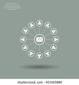 e-mail internet icon, vector illustration