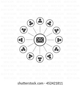 e-mail internet icon, vector illustration