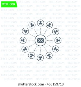 e-mail internet icon, vector illustration