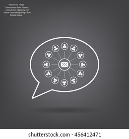e-mail internet icon, vector illustration