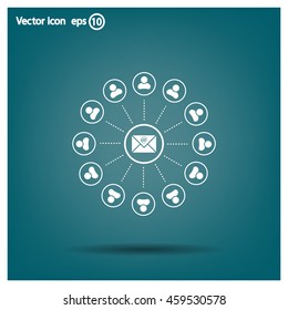 e-mail internet icon, vector illustration