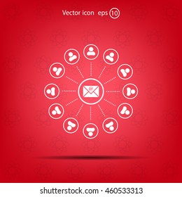 e-mail internet icon, vector illustration