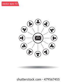e-mail internet icon, vector illustration