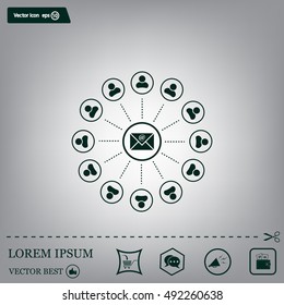 e-mail internet icon, vector illustration