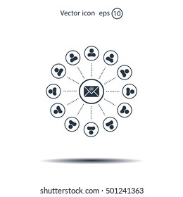 e-mail internet icon, vector illustration