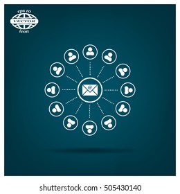 e-mail internet icon, vector illustration